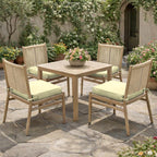 4 Pack Outdoor Seat Cushions Light Yellow