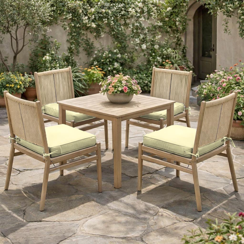 4 Pack Outdoor Seat Cushions Light Yellow