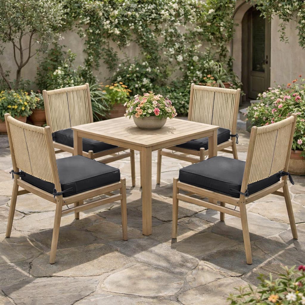 4 Pack Outdoor Seat Cushions Charcoal