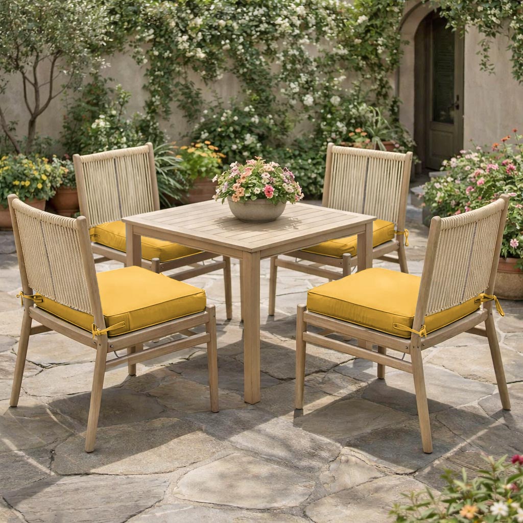 4 Pack Outdoor Seat Cushions Yellow
