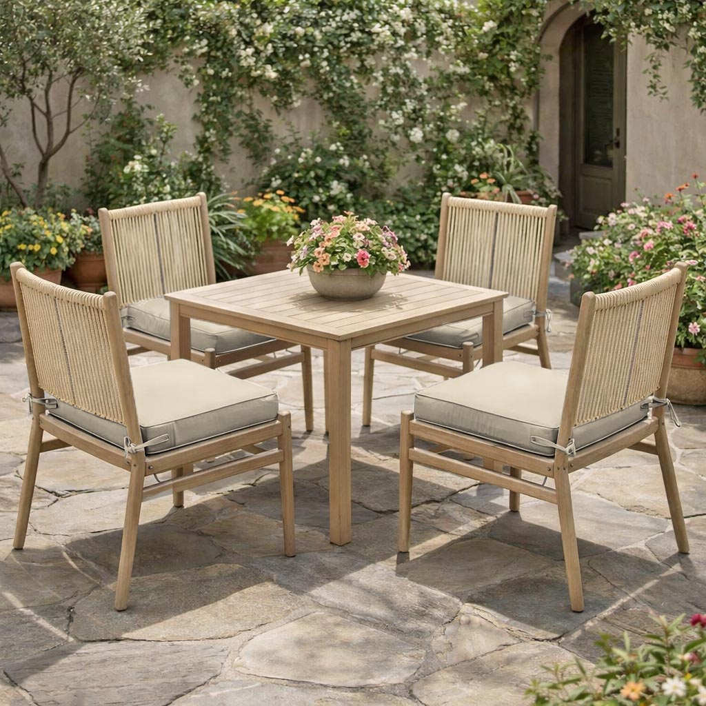 4 Pack Outdoor Seat Cushions Cream