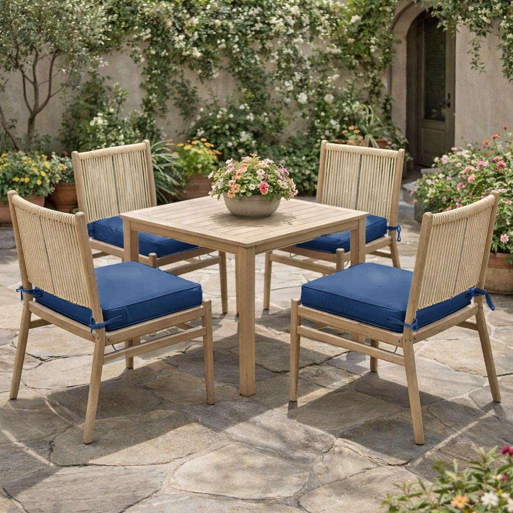 4 Pack Outdoor Seat Cushions Blue