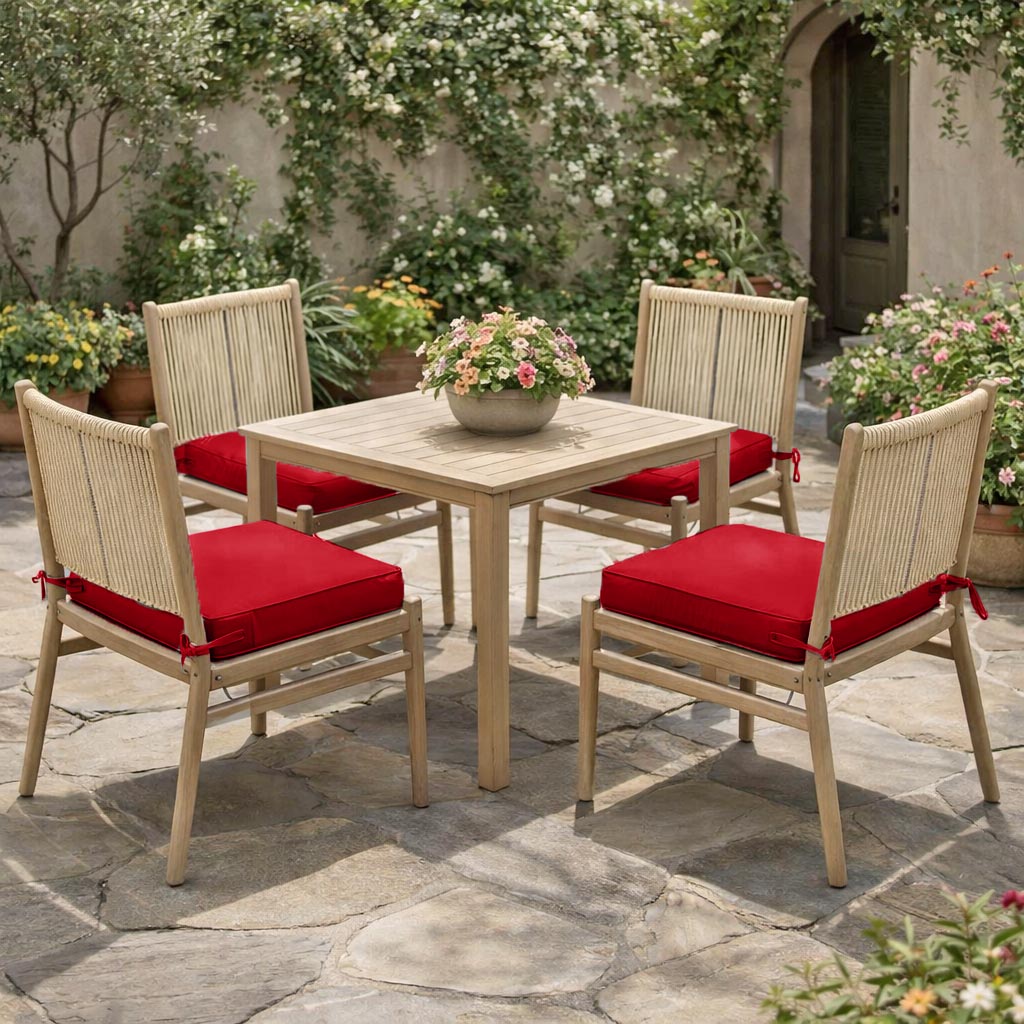 4 Pack Outdoor Seat Cushions Red
