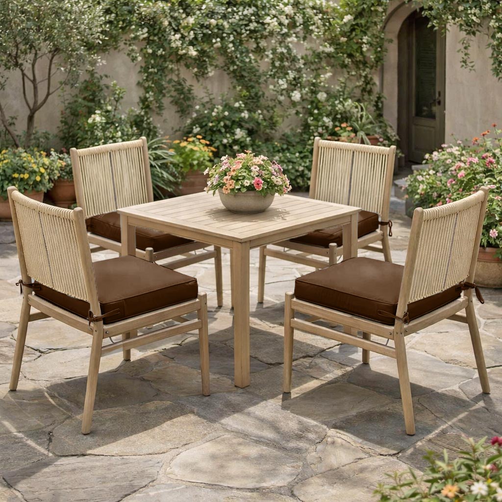 4 Pack Outdoor Seat Cushions Brown