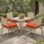 4 Pack Outdoor Seat Cushions Orange Red