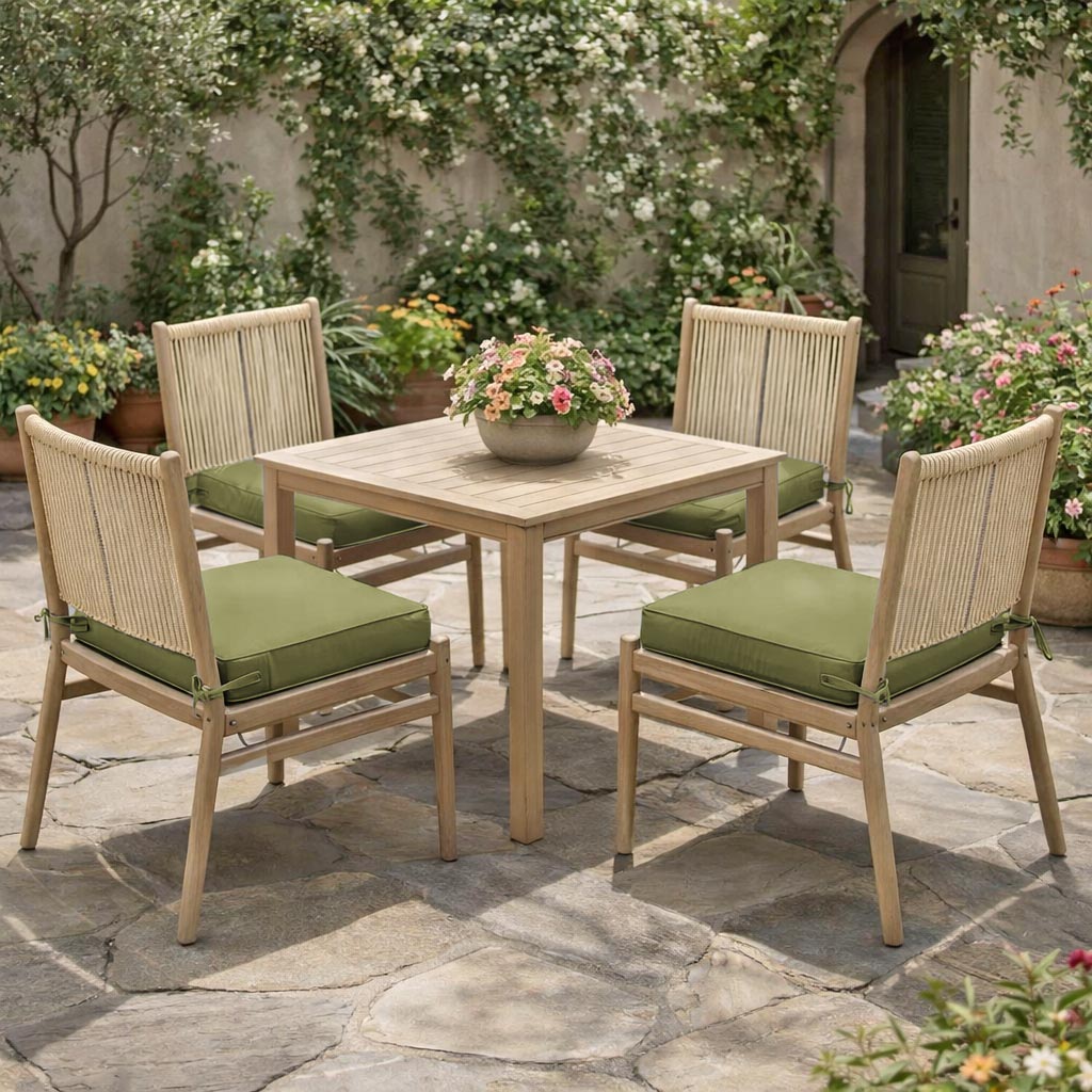 4 Pack Outdoor Seat Cushions Light Green