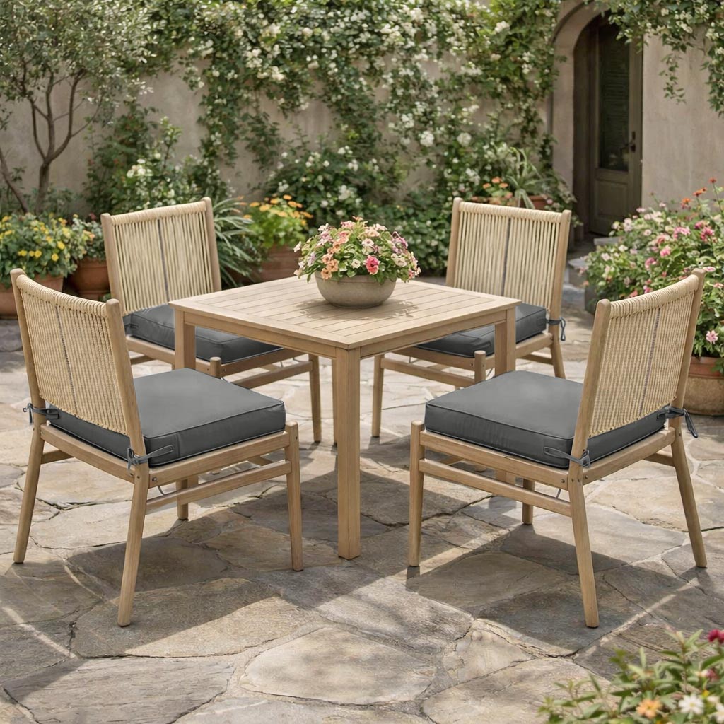 4 Pack Outdoor Seat Cushions Light Gray