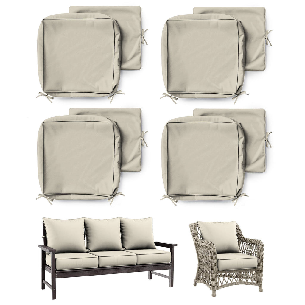 4 Pack Patio Cushion & Pillow Cover Set Cream