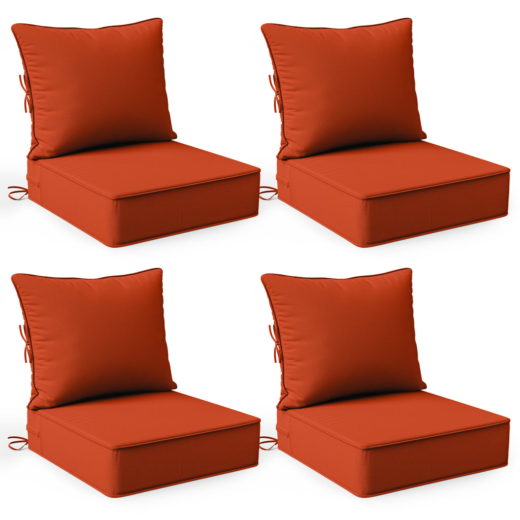 WNP cushion 4 Pack Outdoor Deep Seat Cushion Pillow Set