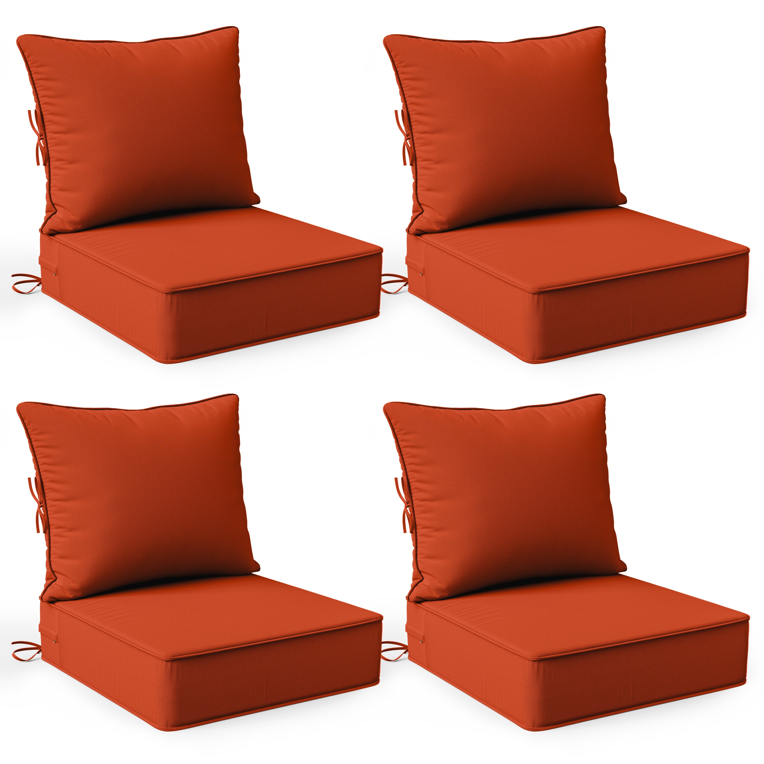 WNP cushion 4 Pack Outdoor Deep Seat Cushion Pillow Set