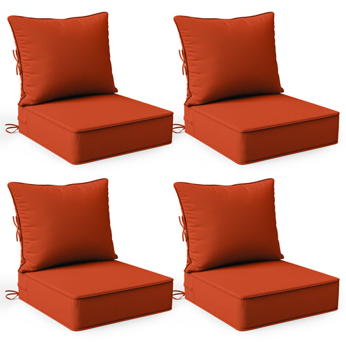 WNP cushion 4 Pack Outdoor Deep Seat Cushion Pillow Set