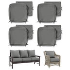 4 Pack Patio Cushion & Pillow Cover Set Light Gray