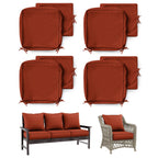 4 Pack Patio Cushion & Pillow Cover Set Terra Red