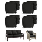 4 Pack Patio Cushion & Pillow Cover Set Black