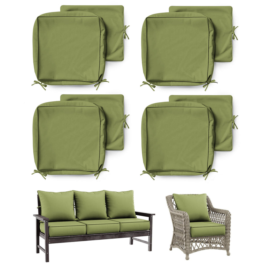 4 Pack Patio Cushion & Pillow Cover Set Light Green