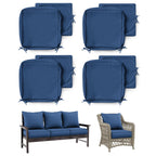4 Pack Patio Cushion & Pillow Cover Set Blue