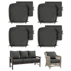 4 Pack Patio Cushion & Pillow Cover Set Charcoal