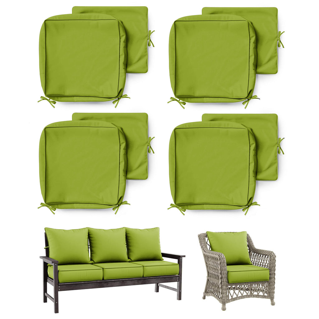4 Pack Patio Cushion & Pillow Cover Set Grass Green