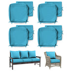 4 Pack Patio Cushion & Pillow Cover Set Aqua Blue