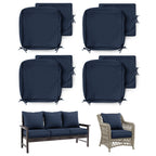 4 Pack Patio Cushion & Pillow Cover Set Navy