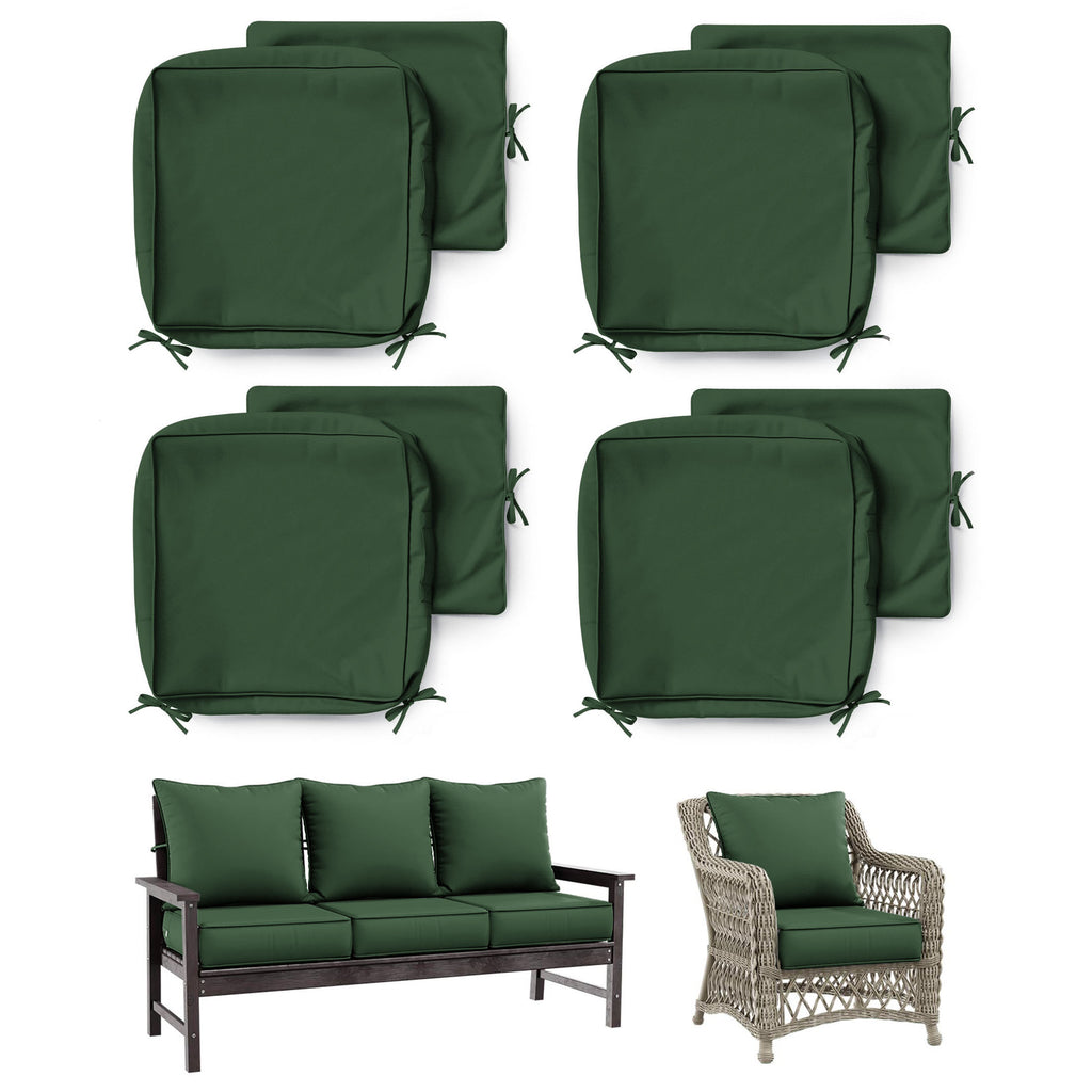 4 Pack Patio Cushion & Pillow Cover Set Olive Green