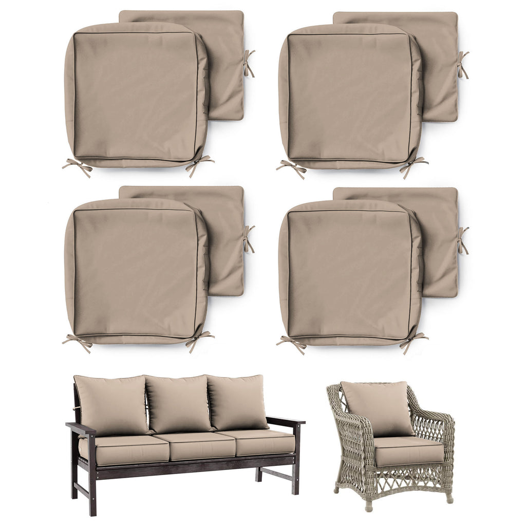 4 Pack Patio Cushion & Pillow Cover Set Sand
