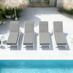 4 Pack Outdoor Chaise Lounge Cushions Light Gray