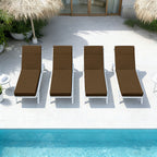 4 Pack Outdoor Chaise Lounge Cushions Brown