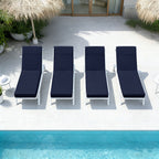 4 Pack Outdoor Chaise Lounge Cushions Navy