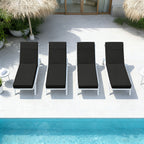 4 Pack Outdoor Chaise Lounge Cushions Black