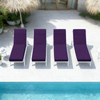 4 Pack Outdoor Chaise Lounge Cushions Purple