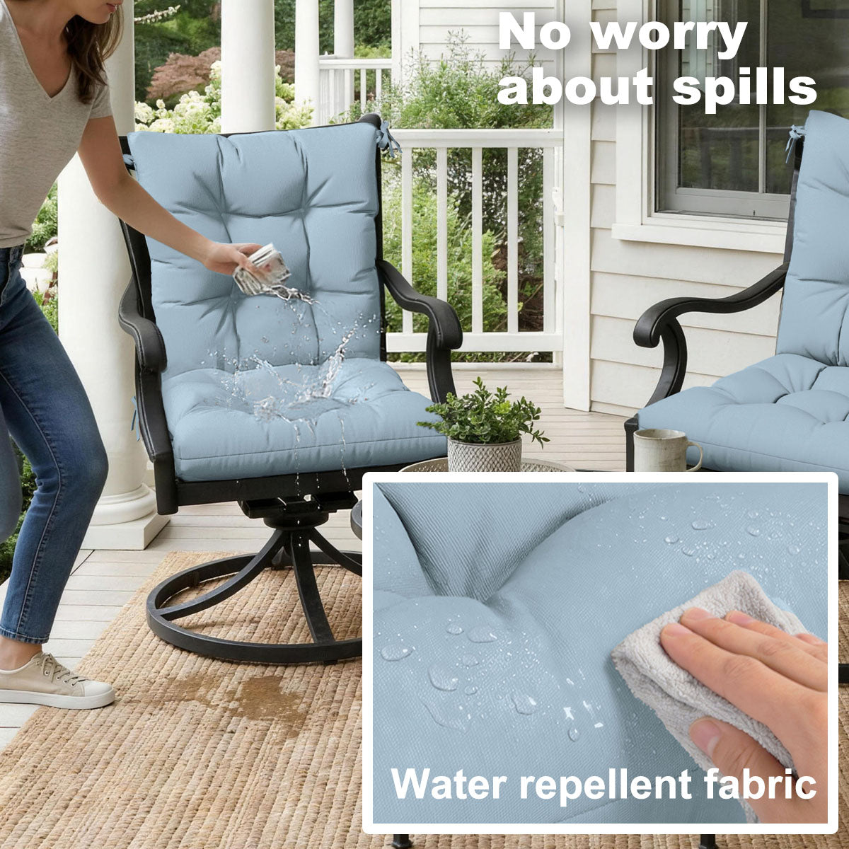 WNP cushion 4 Pack Patio High Back Replacement Cushions