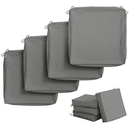 4 Pack Outdoor Seat Cushion Covers Light Gray
