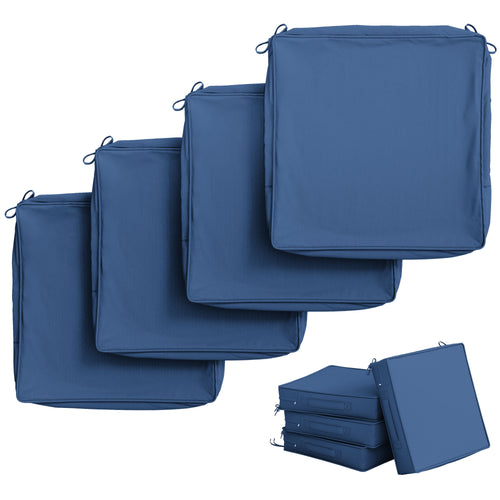 4 Pack Outdoor Seat Cushion Covers Blue