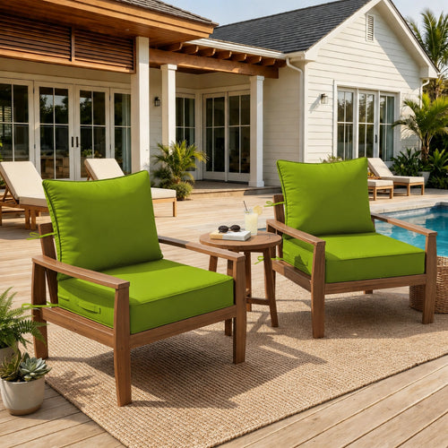 2 Pack Outdoor Deep Seat Cushion Pillow Set