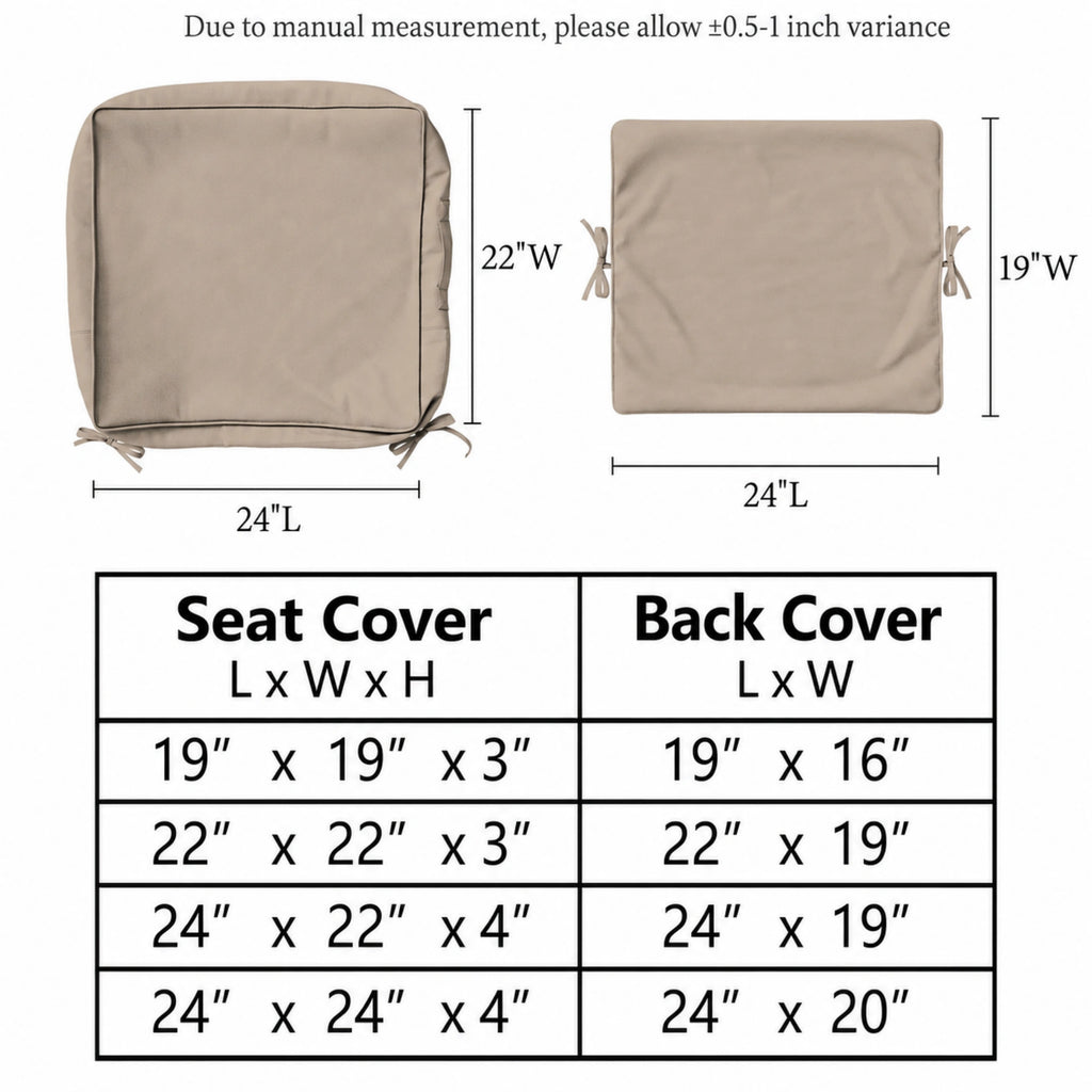 2 Pack Patio Cushion & Pillow Cover Set