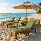 6 Pack Outdoor Chaise Lounge Cushions-Light Green