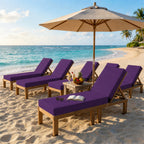 6 Pack Outdoor Chaise Lounge Cushions-Purple