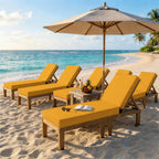 6 Pack Outdoor Chaise Lounge Cushions-Yellow