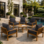 6 Pack Outdoor Deep Seat Cushion Pillow Set-