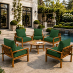 6 Pack Outdoor Deep Seat Cushion Pillow Set-Olive Green