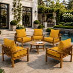 6 Pack Outdoor Deep Seat Cushion Pillow Set-Outdoor Furniture Cushions-]-Yellow