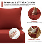 6 Pack Outdoor Deep Seat Cushion Pillow Set-Outdoor Furniture Cushions-]-