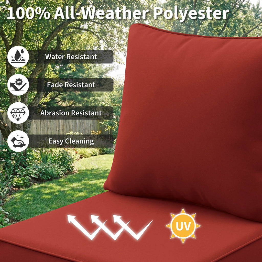 6 Pack Outdoor Deep Seat Cushion Pillow Set-Outdoor Furniture Cushions-]-