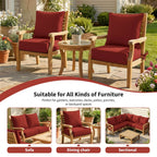 6 Pack Outdoor Deep Seat Cushion Pillow Set-Outdoor Furniture Cushions-]-
