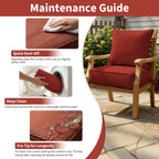 6 Pack Outdoor Deep Seat Cushion Pillow Set-Outdoor Furniture Cushions-]-