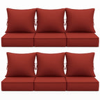 6 Pack Outdoor Deep Seat Cushion Pillow Set-Outdoor Furniture Cushions-]-