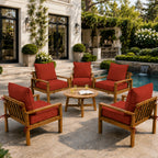 6 Pack Outdoor Deep Seat Cushion Pillow Set-Terra Red