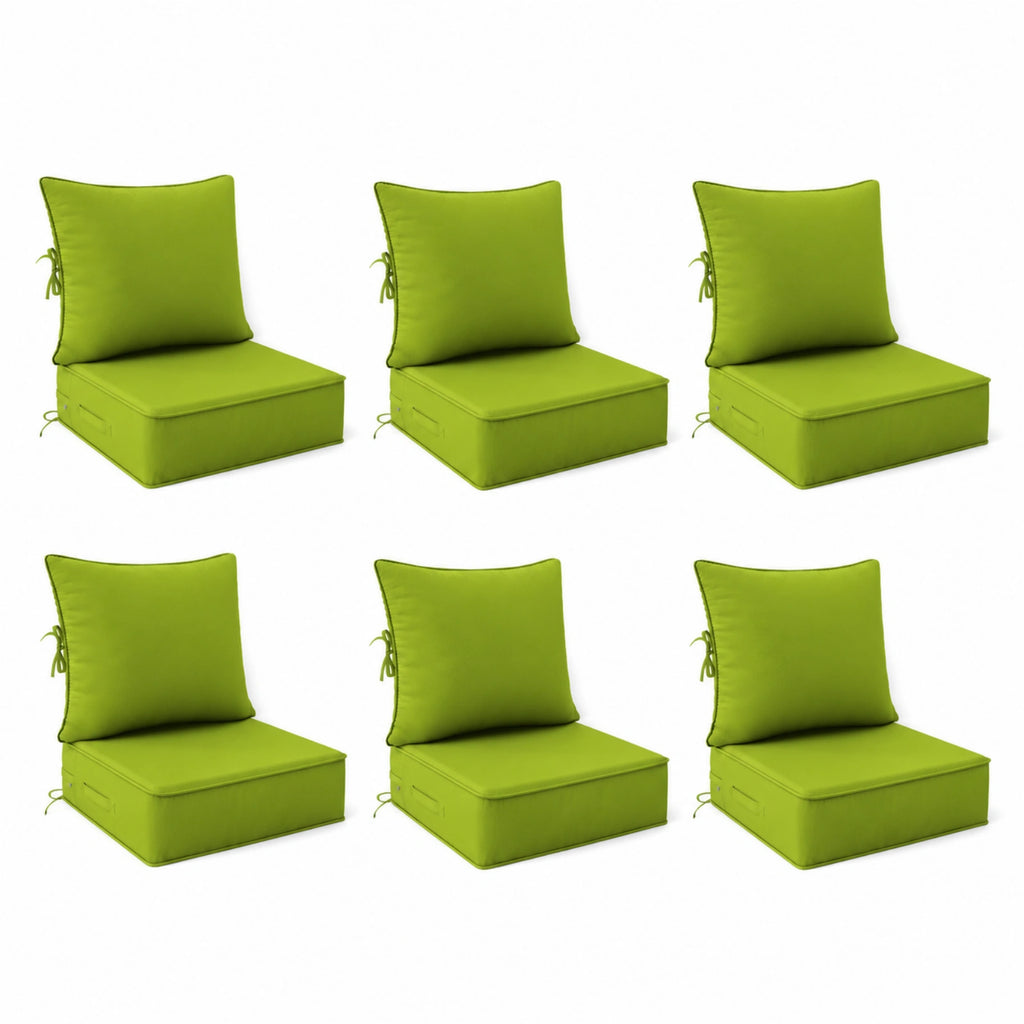 6 Pack Outdoor Deep Seat Cushion Pillow Set-