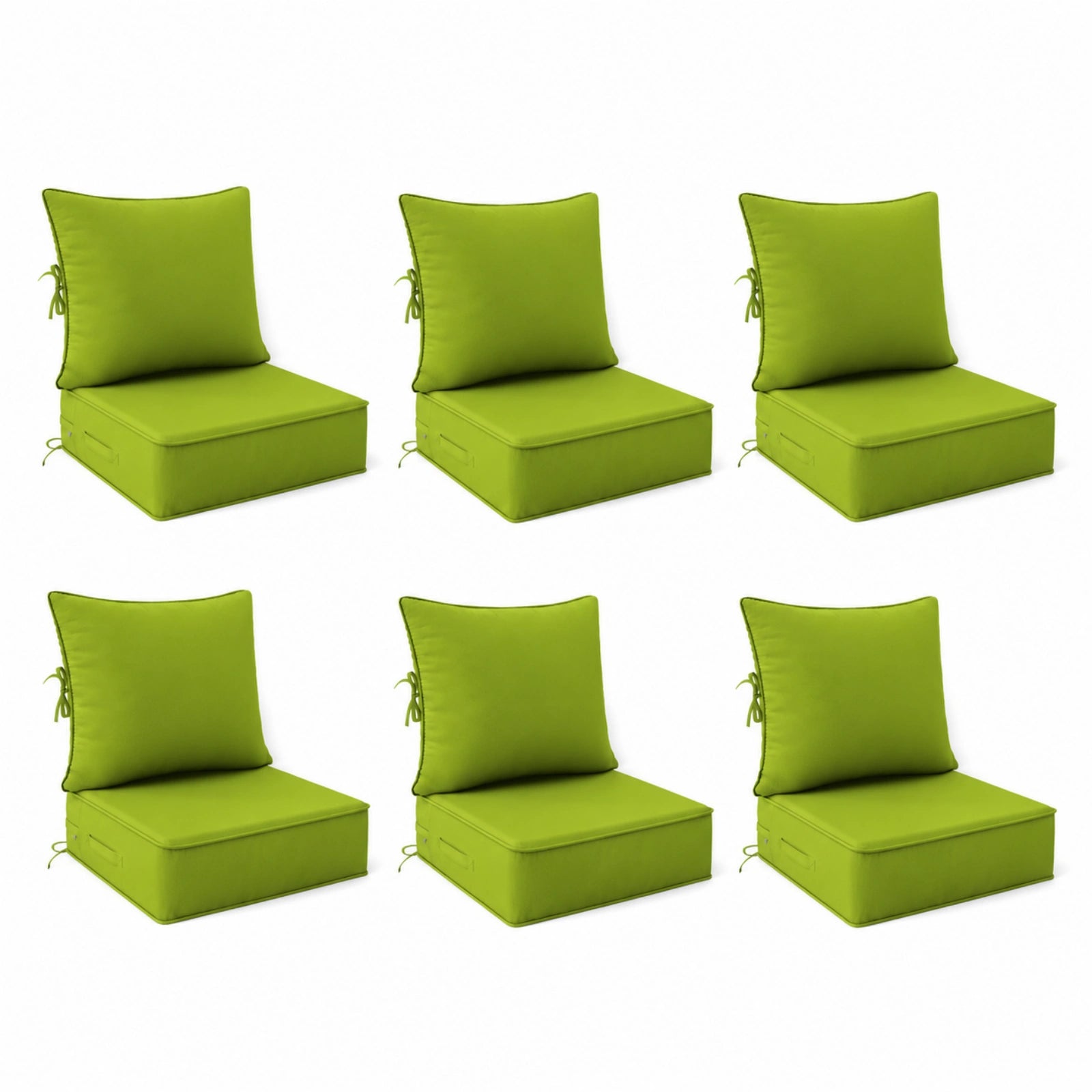 6 Pack Outdoor Deep Seat Cushion Pillow Set-